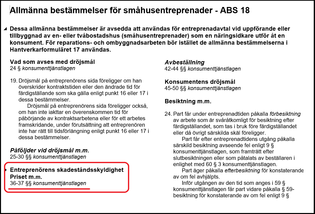 ABS 18 skadestånd